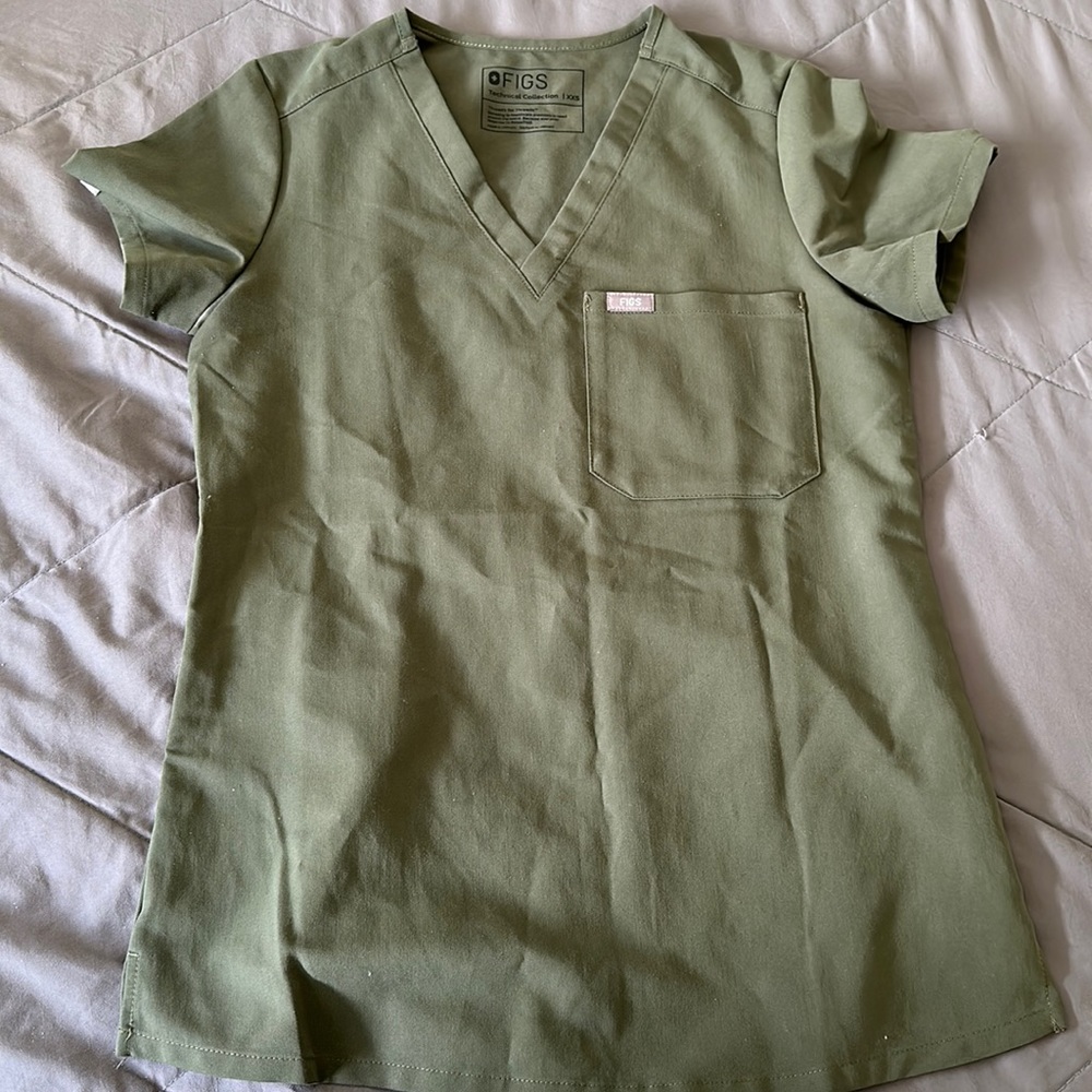 Green Fig Scrub Top